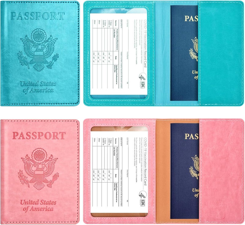 Eoehro Passport Holder for Travel Essentials-2Pack, Passport Wallet Cover Case for Travel Must Haves Accessories,Passport Book Holders for Women and Men - Image 2